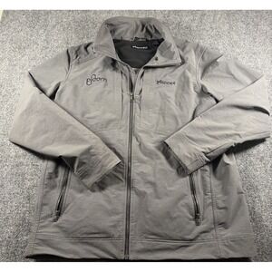 Marmot Mens Windbreaker Jacket Size XL Gray Zip Up Lined Embroidered Logo